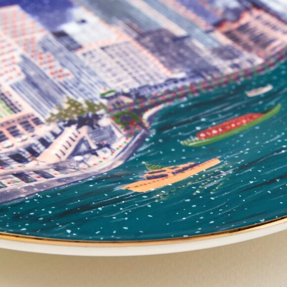Anthropologie Holiday In The City Dessert Plate CHICAGO 2025 Stoneware New - Picture 9 of 10